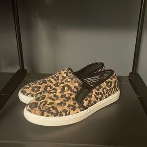 Cheetah print slip on shoes